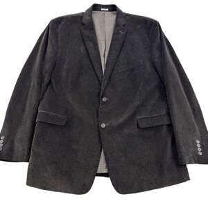 Saddlebred Sport Coat Mens 50L Brown Corduroy Two Button Blazer Long Jacket
